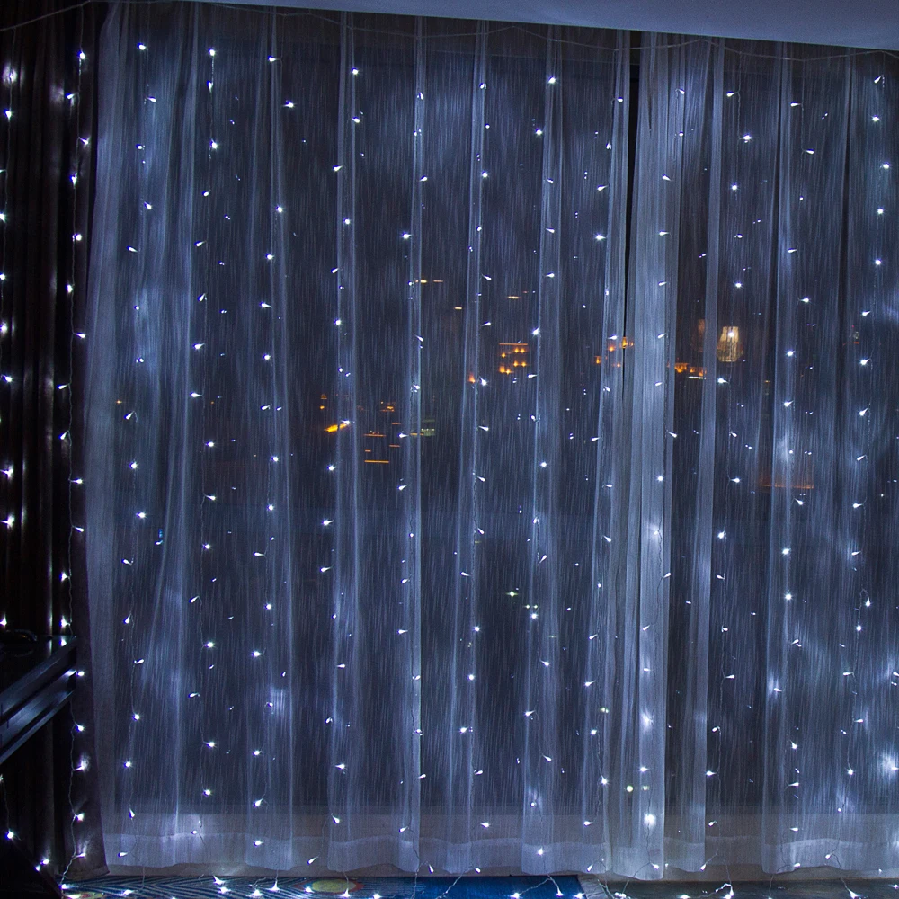3x3m led icicle Window Curtain String Lights 300 LED Christmas lights for Wedding Party Home Garden Bedroom Wall Decorations
