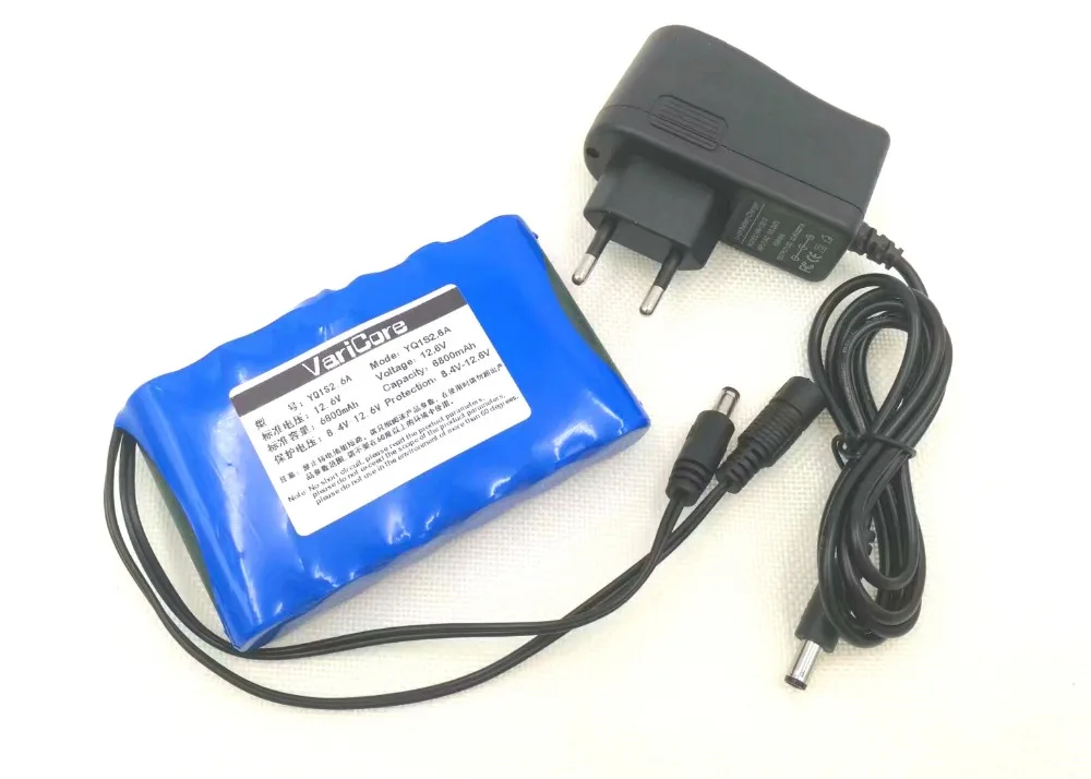  VariCore Portable Super 18650 Rechargeable Lithium Ion battery pack capacity DC 12 V 6800 Mah CCTV  - 32814582125