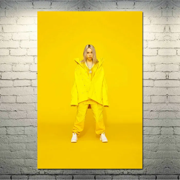 Billie Eilish Music Singer Art Шелковый Холст плакат 13x20 24x36 дюймов настенные картины-001 - Цвет: picture 3