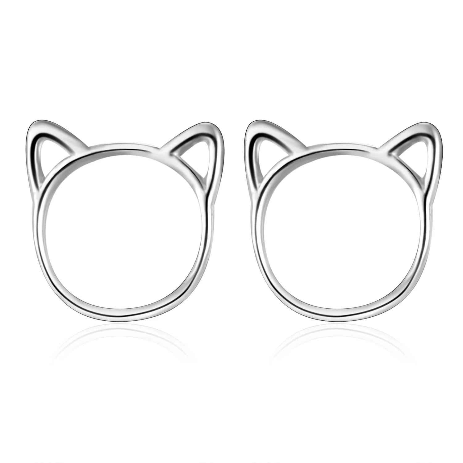 Rinhoo 1 пара модные популярные медные полые кошачьи формы циркониевые серьги-гвоздики со стразами женские модные изящный драгоценный подарок - Окраска металла: ER18Y0887