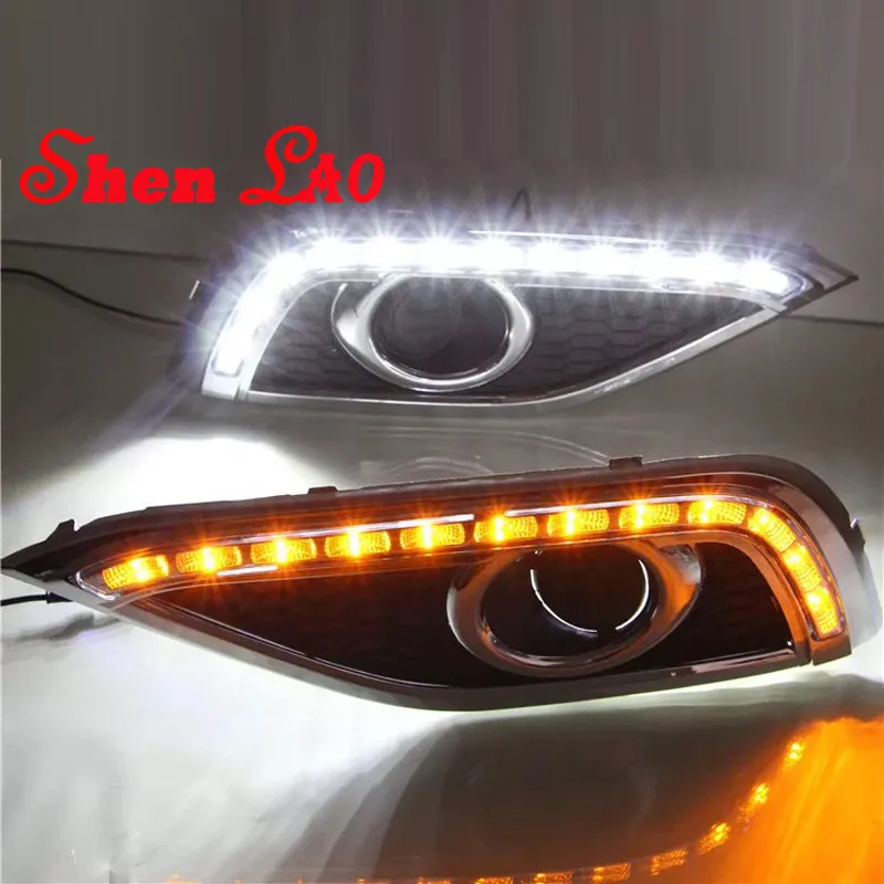 

ShenLao For Honda CRV CR-V 2012-2014 LED DRL Daytime Running Light Daylight yellow turn Signal lamp driving lights car styling