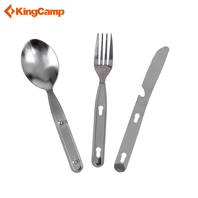 KingCamp Camping Tableware Outdoor Stainless Steel Mess Kit Spoon Fork