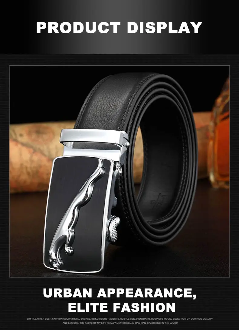 DOULILU Belts For Men Genuine Leather Cowskin Black Belt Automatic Buckle High Quality Business Male Men's Belts1 (8)