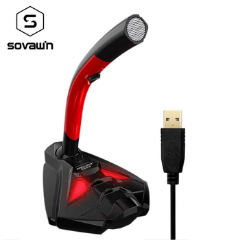 

Karaoke HD Portable Studio USB Wired Network Audio Microphone ON/OFF Button for Recording Vocal Computer Audio Studio Mic