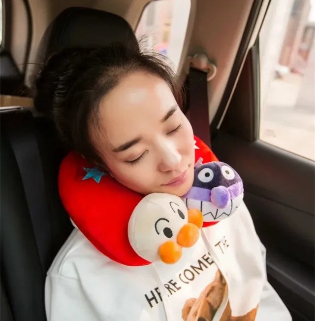 

Candice guo plush toy cartoon anpanman car seat soft neck U style rest pillow bone cushion safe belt cover baby birthday gift