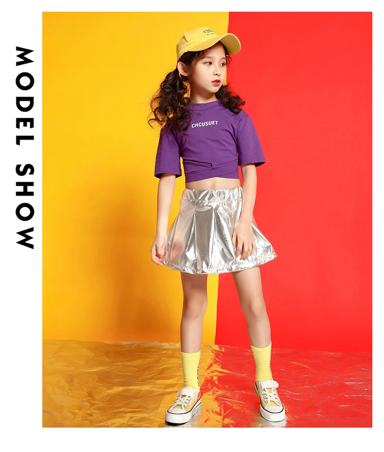 Girls boutique outfits 4 6 8 10 123 14 16 18 Years hip hop T shirt dance costume kids jazz Summer baby girls clothing set (6)