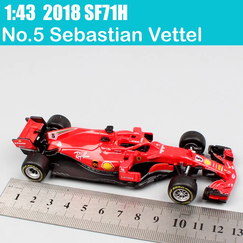 Детские 1:43 весы BBurago Racer RB14 SF71H SF70H Kimi Raikkonen Себастиан Vettel литье под давлением № 3 модели автомобилей, игрушки - Цвет: 2018 SF71H No.5 Seba