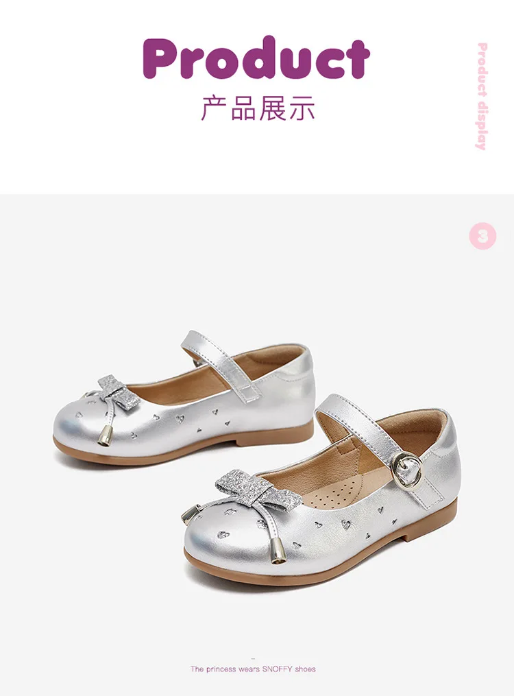 Sapatos de Couro Sapato para Meninas Outono Meninas Coração Design Princesa Sapatos Bowknot Preto Prata Vestido Festa Casamento Tx519 2019 15 Sapatos de couro