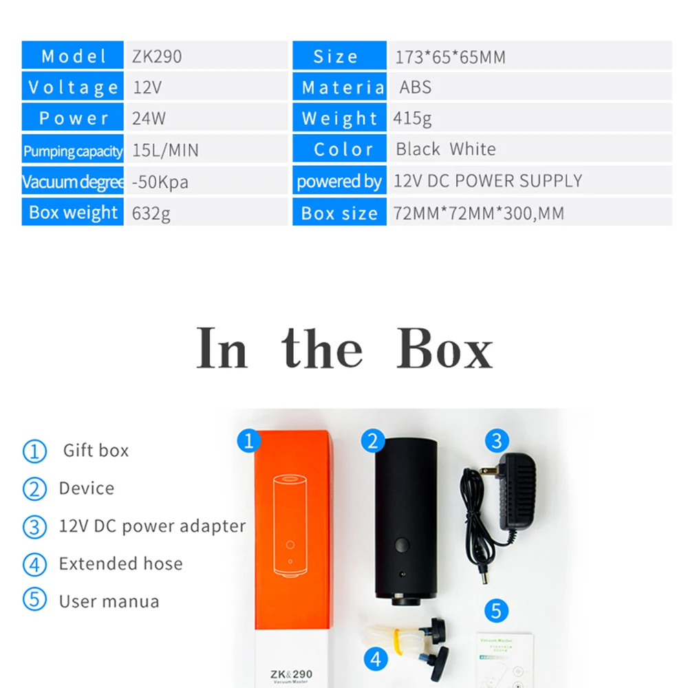 Новые поступления Полезная ZK190 ZK290 вакуумный насос еда свежего хранения запайки мешок для хранения Путешествия Вакуумный насос дома ЕС США