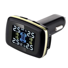 Car TPMS Tire Pressure Monitoring System Wireless Alarm Tire Pressure Alarm USB Charging Port and Voltage Display