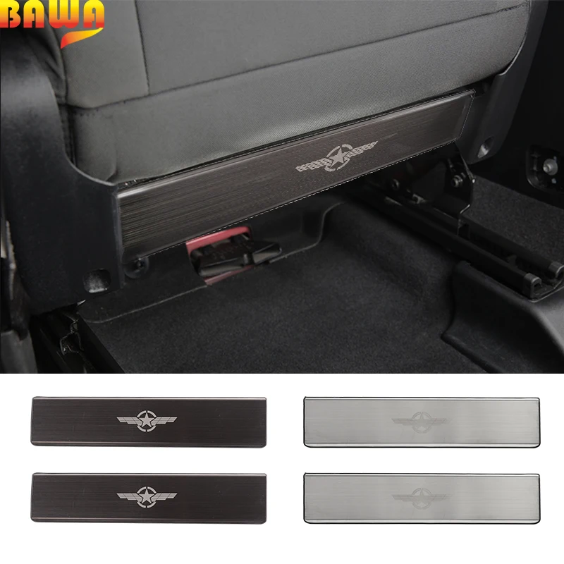 

BAWA Interior Mouldings for Jeep Renegade 2016+ Seat Anti-kick Panel Trim Stickers Metal for Jeep Compass 2017+