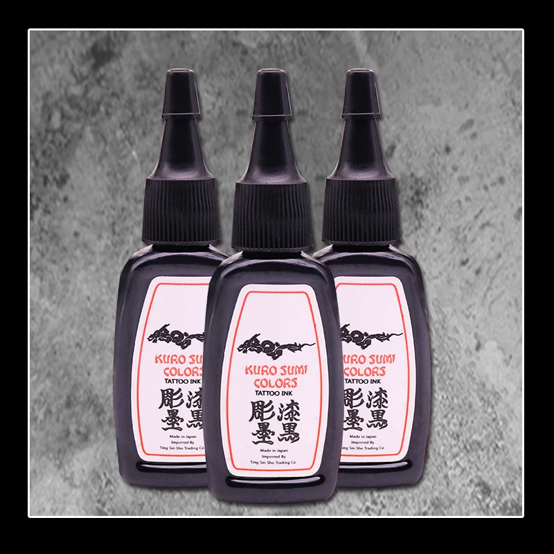 10 Bottles Of Black Tattoo Ink 1/2 OZ/Bottle Free Shipping /Permanent