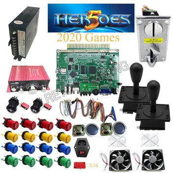 

DIY jamma arcade cabinet game kit with 2020 in 1 Multigame PCB Board Happ joystick Button Power Supply Speaker coin acceptor