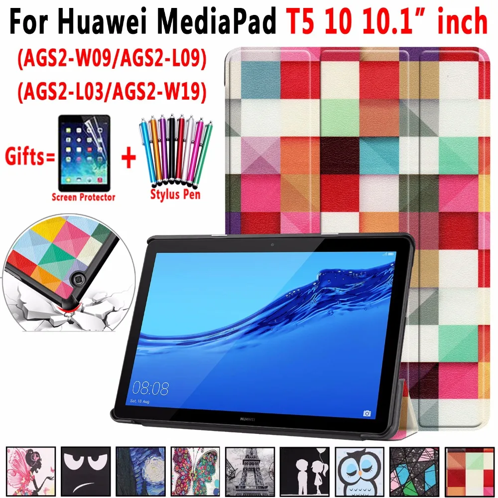 Funda De Triple Plegado Para Huawei Mediapad T5 10 10.1 | Meses Sin Intereses