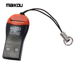 Maikou 3 шт. Малый свисток USB 2,0 Micro SD Card Reader ж/ремешок-черный + красный
