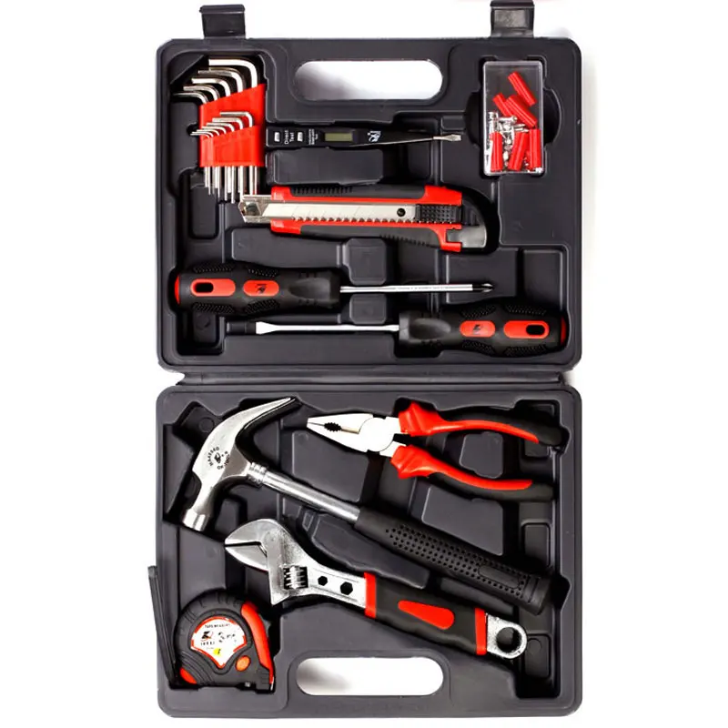 21 in 1 Household Hand Tool Kit with Toolbox Hammer Plier Screwdriver Knife Wrench Hand Tools