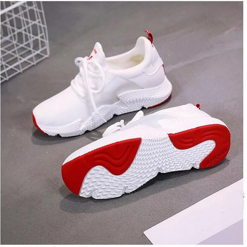 

2019 summer/autumn Comfortable women sneakers air mesh shoes solid black/white/pink female shoes zapatillas mujer womens shoes
