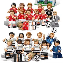 Capitão Da Equipe De Futebol Do Mundo 2018 de Futebol Jogador Figuras Alemão Rússia Legoe Da Cidade de Blocos de Construção Compatíveis Figuras Brinquedos Para As Crianças