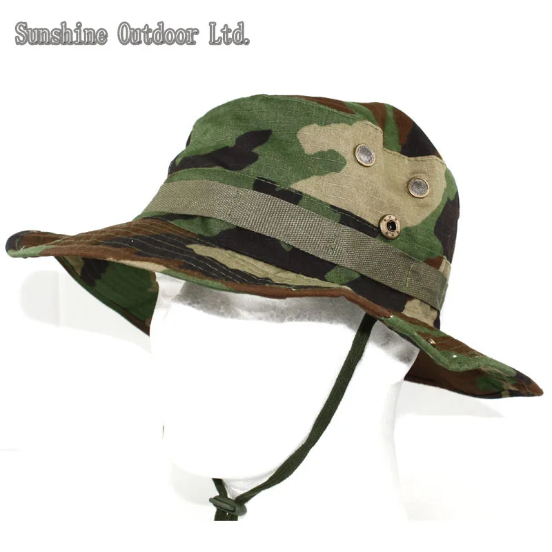 Тактический Охота Снайпер камуфляж Boonie Шапки шляпа от солнца Пеший Туризм Шапки - Цвет: WL