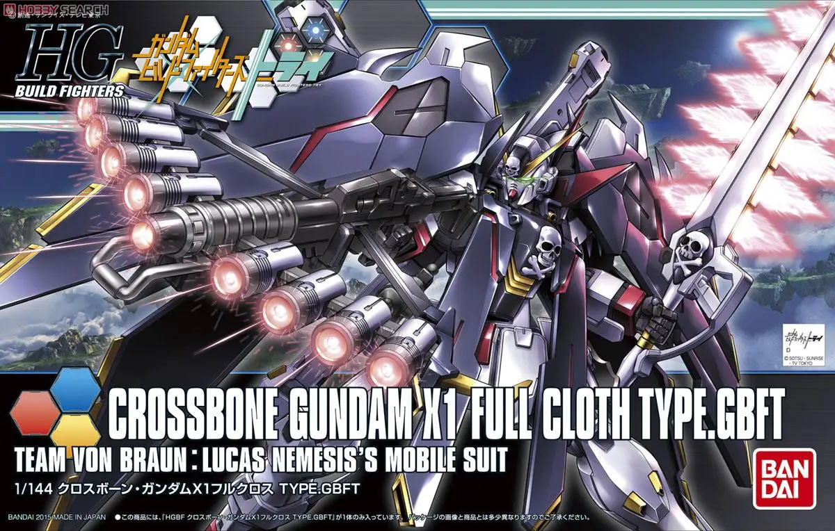 

Bandai Gundam 1/144 HGBF CROSSBONE GUNDAM X-1 FULL CLOTH VER.GBF Mobile Suit Action Figures Assemble Model Kits toy