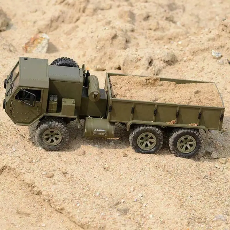 

1:16 Military Truck 6-wheels Drive Simulation Military Card Full-scale Differential Remote Control Car Toy Car Model