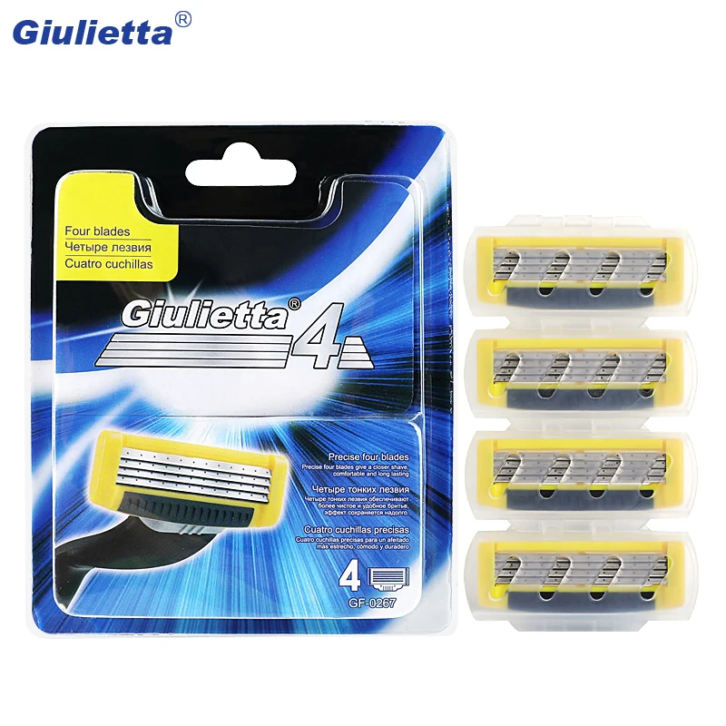 

4 PCS/PC.Men's shaving 4 layer razor blade quality shaving box facial care men's shaver blade compatible gillettee