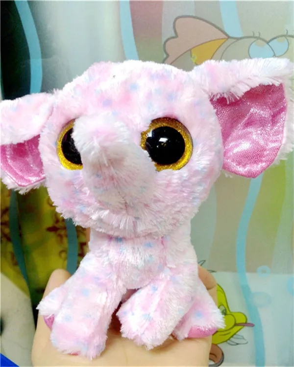 Ty Beanie Boos Original Big Eyes Plush Toy Doll 10 15cm Pink Elephant TY Baby For Kids Brithday