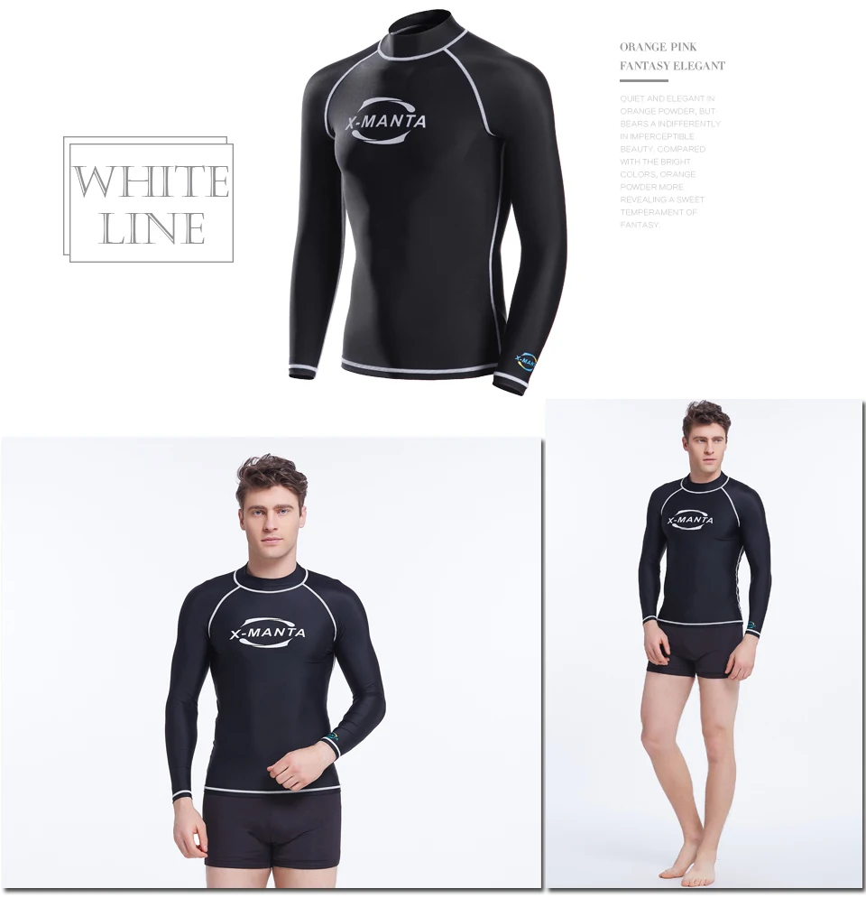 С длинным рукавом Upf 50+ рашгарды для мужчин Боди костюмы Подводное плавание дайвинг куртка кожа анти-УФ одежда серфинг спортивная одежда гидрокостюм