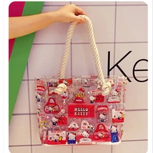hello kitty мультяшная Прозрачная ПВХ водонепроницаемая посылка женская сумка может использоваться как пляжная сумка для плавания