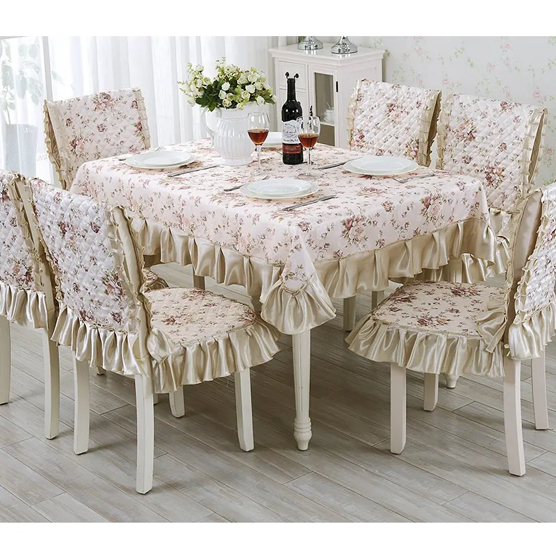 

13 Pieces/set Embroidery Table Cloth Set Vintage Tablecloth For Wedding Hotel Decor Square Table Linen Dining Table Chair Cover
