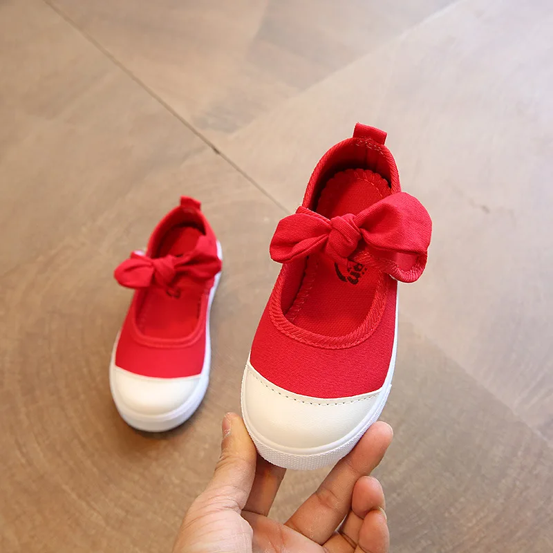 الأطفال أحذية الفتيات حذاء قماش أزياء Bowknot مريحة الاطفال حذاء كاجوال رياضية طفل الفتيات الأميرة أحذية من المطاط