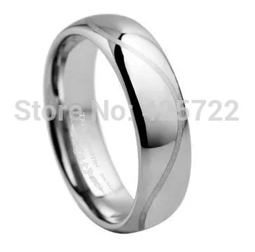 

width 6mm all range of US Size 7/7.5/8/8.5/9/9.5/10/10.5/11/12 men ring Tungsten wedding band curve line laser wholesale