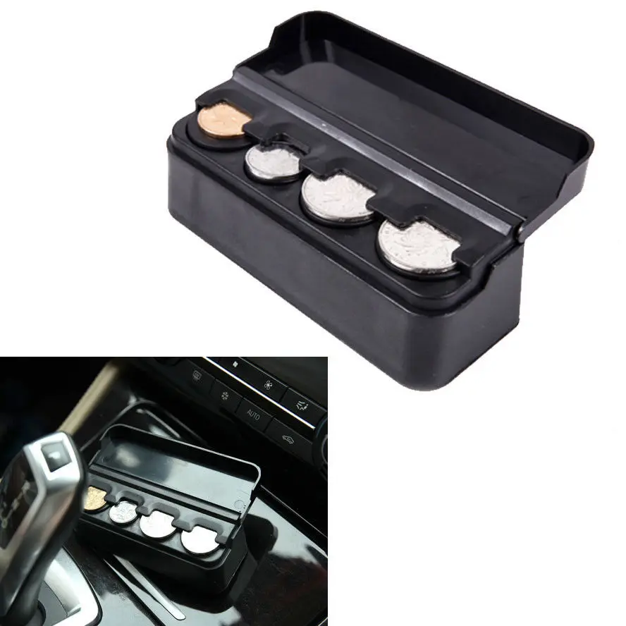 

BBQ@FUKA 1x Car Coin Case Loose Change Storage Box Small Money Wallet Piggy Bank Organizer Holder for universal car