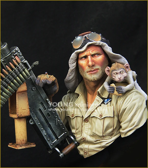 1/10 BRITISH SAS JEEP GUNNER Северная Африка 1941 военный предмет фигура из смолы грудь GK без