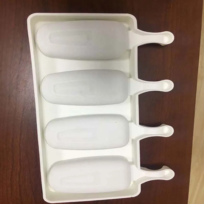 4 ячейки силикона замороженное мороженое плесень сок эскимо производитель Дети Поп Плесень лоток для мороженого на палочке кухонные инструменты+ 40 деревянных палочек
