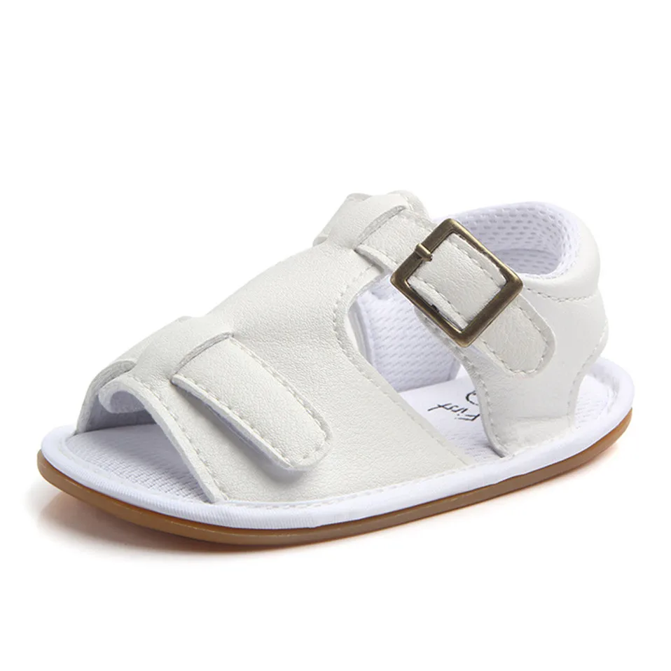 Детские сандалии; обувь для новорожденных из искусственной кожи на мягкой подошве; летняя противоскользящая детская кроватка; обувь с резиновой подошвой