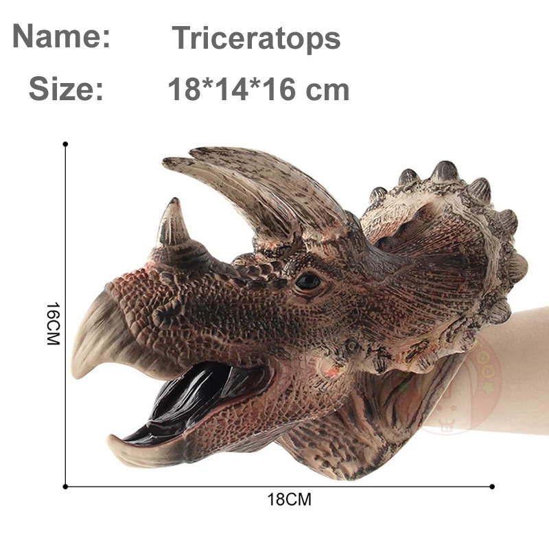 Пальчиковые куклы дракон игрушка на руку Акула Кукольный мир парк Велоцираптор животное экшн-игра фигурка одна деталь динозавр кукольный театр - Цвет: Серый