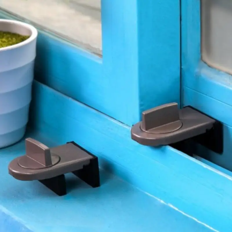 

Baby Kids Baby Safety Door Lock Anti-theft Window Sliding Plastic Steel Aluminum Sash Stopper Push-pull Cabinet Locks Tools