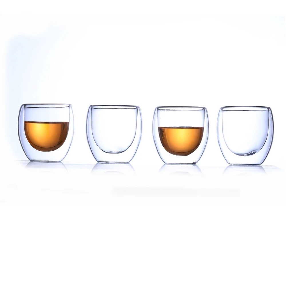 

Low Price 8 Pcs Bodum Bilayer Glass Design Coffee Wine Glasses Household Teacup Anti-hot Cups Juice Bar Cafe Copo Noggin Thule