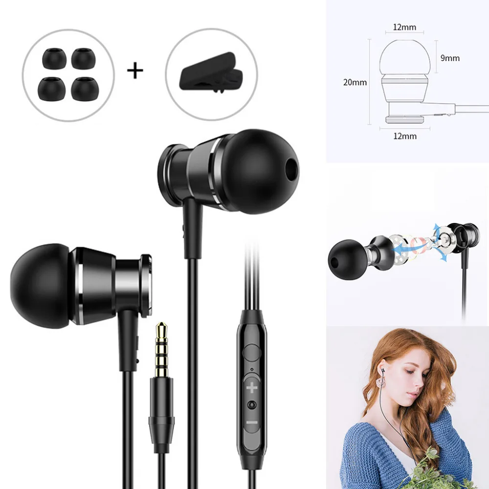 Headset Universal 3.5mm In-ear Earphone Super Bass Headsets Hifi Stereo Music Earbuds Sport Earphones For Mobile Phone | Электроника