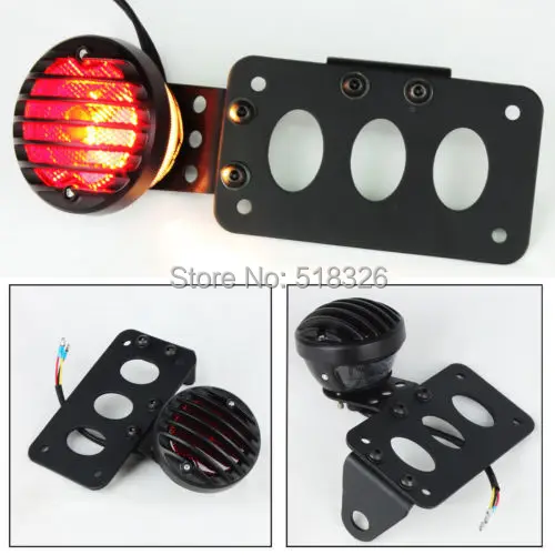 

Black Aluminum Side Mount License Plate Brake Tail Light Bracket Fit For Harley Choppers Sportster Bobber