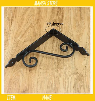 

2pcs/lot 11*14cm Black Brackets Metal Artifact Iron Wall Brackets for Home Store Right Angle Free Shipping