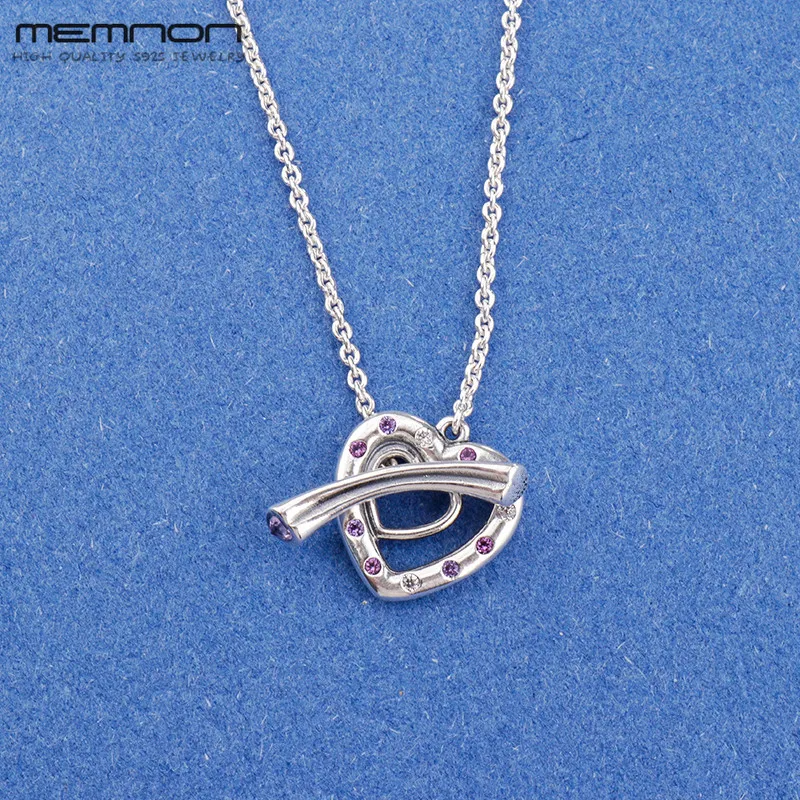 

Memnon 2018 Mother's Day S925 silver heart necklaces for women 925 Sterling Silver Hearts Pendant Necklace fashion fine jewely