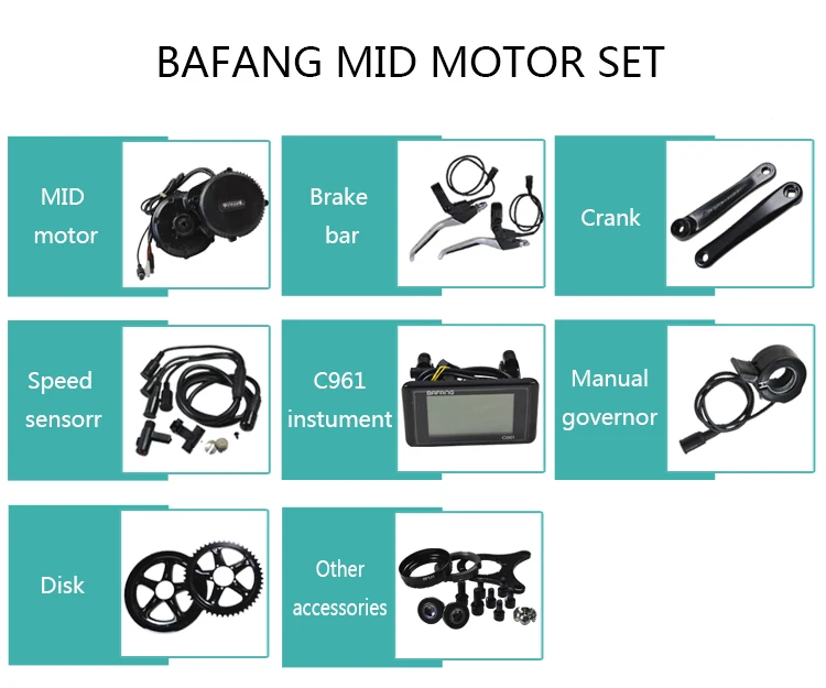 Clearance Bafang Electric Bicycle Motor BBS01 36V250W 8fun/bafang motor BBS01 mid crank motor with color display 1