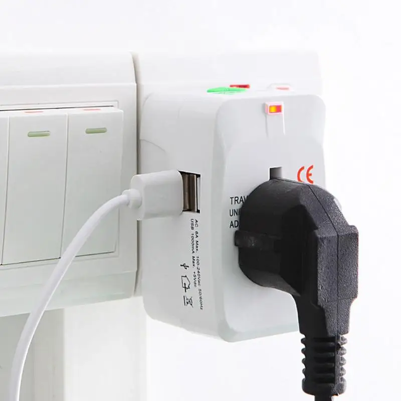 

3 In 1 Travel Ac Power Adapter Converter Universal World Charger Adapter Plug US Uk AU EU Plug Socket Electrical Option USB
