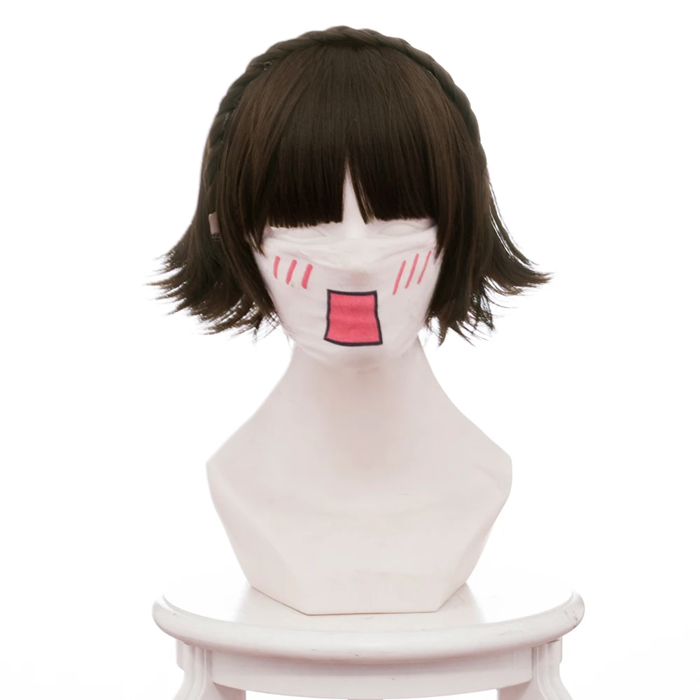 Парик для косплея Persona 5 Makoto Niijima 30 см короткие термостойкие плетеные