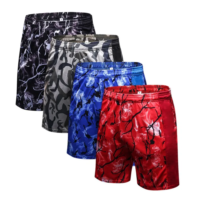 

New Spliced Camouflage Breathable Summer Men Fitness Skinny Comfortable Shorts Super Stretch Solid Boy Shorts