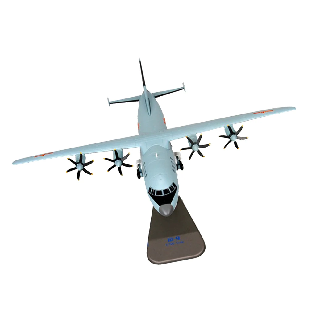 1:100 Scale Airplanes Airforce Shaanxi Y-9 Aircraft Diecast Models 350x190x350mm