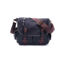 Мужская винтажная холщовая кожаная сумка-мессенджер, школьная сумка на плечо, рюкзак, модная однотонная унисекс винтажная холщовая сумка-портфель