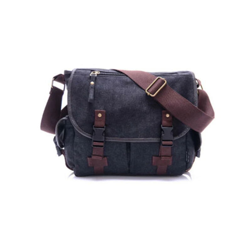 

Unisex Vintage Canvas Leather Messager Bag Satchel School Shoulder Bag Rucksack Fashion Solid Unisex Vintage Canvas Satchel